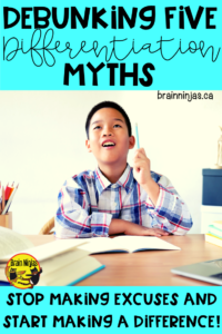 Are you afraid of differentiated instruction because you just don't know where to start or what to do? Let's debunk some common differentiation myths and get you on your way! 