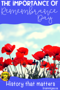 Are you looking for activities to use in your classroom that go beyond making poppies? Check out this list of activities and lessons along with some reasons why it's important to recognize Remembrance Day in your classroom. #remembranceday #lestweforget 
