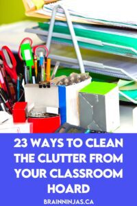 It's time to up your classroom organization game and get rid of the clutter that is drowning you in your own classroom. Come read our huge list of ways to cut back so you can streamline your classroom and get rid of the clutter hoard.