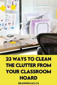 It's time to up your classroom organization game and get rid of the clutter that is drowning you in your own classroom. Come read our huge list of ways to cut back so you can streamline your classroom and get rid of the clutter hoard.