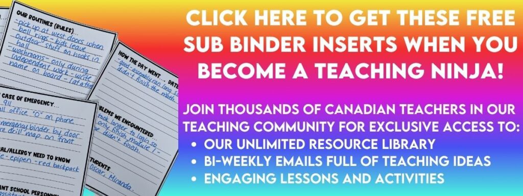 Click here to get a free set of sub binder templates when you sign up for our email list.