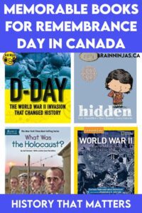 Check out these books you can use to help your students learn about Remembrance Day in Canada.  The list includes picture books, novels and short activities that require reading. Best of all, most of the books can also become part of your social studies lessons. Come take a look.