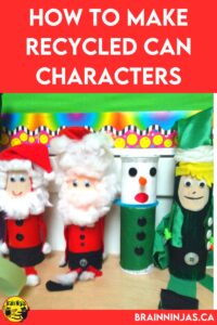 Upcycle cans from your house into these adorable can characters. It's great as a Christmas craft or a language arts character study.