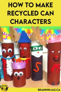 Upcycle cans from your house into these adorable can characters. It's great as a Christmas craft or a language arts character study.