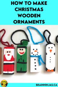 Create these adorable wooden Christmas ornaments using recycled game pieces and a little paint. Step by step instructions and design ideas are included