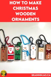 Create these adorable wooden Christmas ornaments using recycled game pieces and a little paint. Step by step instructions and design ideas are included