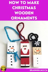 Create these adorable wooden Christmas ornaments using recycled game pieces and a little paint. Step by step instructions and design ideas are included