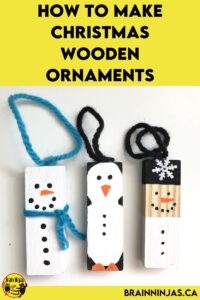 Create these adorable wooden Christmas ornaments using recycled game pieces and a little paint. Step by step instructions and design ideas are included