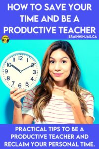 Teachers have so much to do every day and there doesn't seem to be enough time to do it all. Use these practical tips to be more productive with your teaching duties so you can reclaim your personal time! 