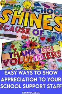 There are so many people in schools that work hard to make it a special place. Find ways to thank volunteers, bus drivers, support staff, custodians, educational assistants or anyone else who makes your school a special place in this blog post chock full of of easy and inexpesive ways to show your appreciation.