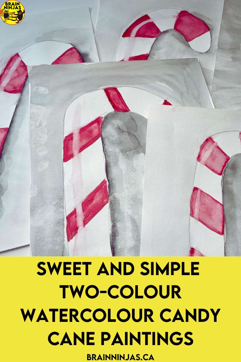 We like to try teaching our students new watercolour techniques that will make their paintings more realistic. Being elememtary generalists means we're not experts but we've broken down this watercolour candy cane lesson so you can try it out with your students. It's a great Christmas art project, but more importantly you can teach students how to add light and shadow to their art projects to make them come alive.
