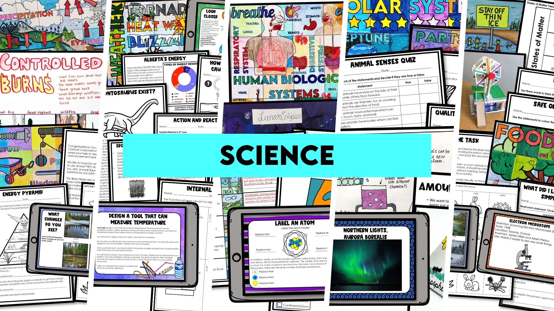 Brain Ninjas Grade 3-6 Alberta science resources, including full-year bundles, unit lessons, activities, posters and computer science.