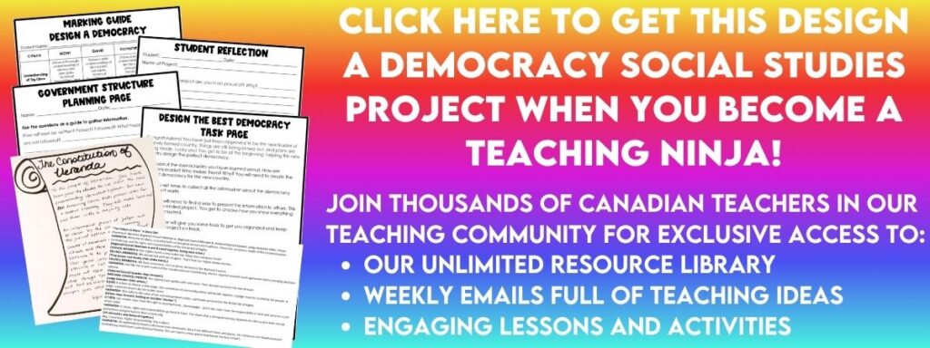 Click here to get this Design a Democracy Social Studies project when you become a teaching ninja!