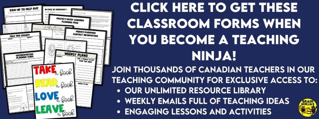 Get this collection of classroom forms to help get your classroom organized. It's free when you sign up for our email list.