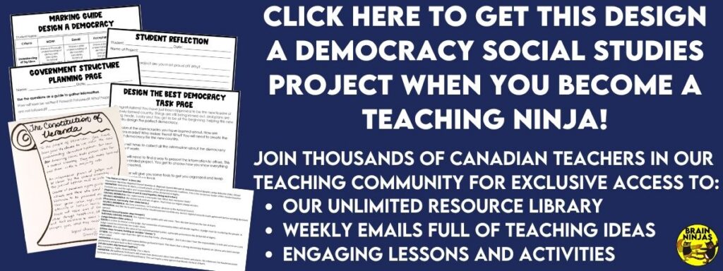 Click here to get this Design a Democracy Social Studies project when you become a teaching ninja!