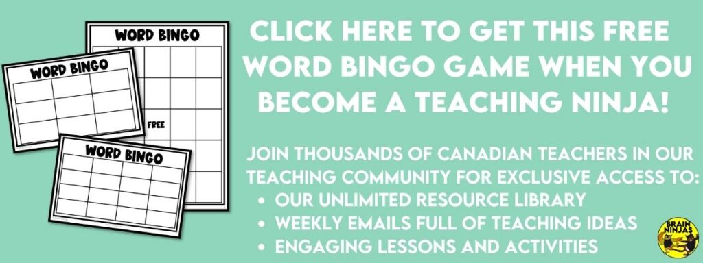 Click here to get a free word bingo game when you sign up for our email list.