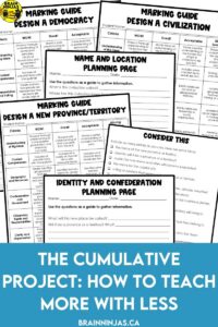 Learn how using a cumulative project in your classroom can help you teach more with less assignments. And get a free project for your social studies class!