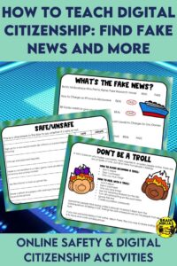 Pages from the Online Safety and Digital Citizenship resources designed for Canadian classrooms by Brain Ninjas.