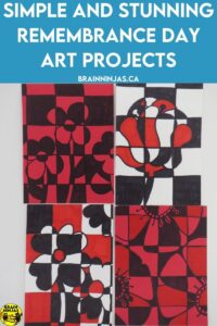 Check out these Remembrance Day art projects that feature poppies. This project features pastel or markers drawings of the corners of poppies.